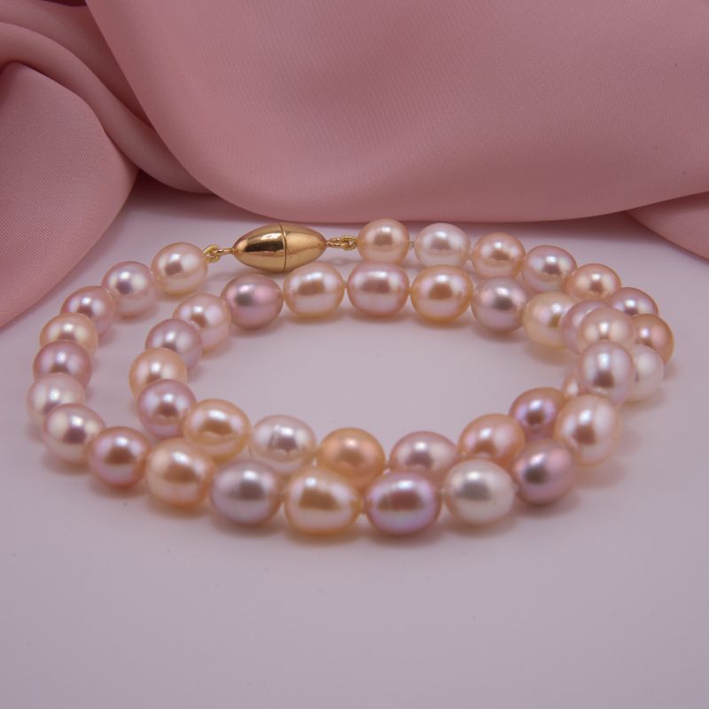 Echte Perlenkette Multicolor, Tropfen